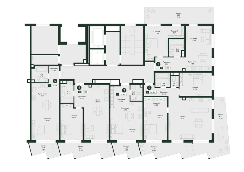 37,7 м², 1-комнатная квартира 9 500 000 ₽ - изображение 46