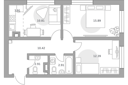 Квартира 60,4 м², 3-комнатная - изображение 2