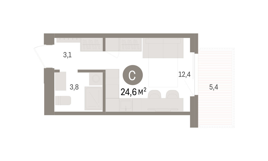 20,2 м², квартира-студия 2 500 000 ₽ - изображение 87