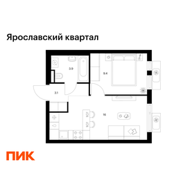 Квартира 32,4 м², 1-комнатная - изображение 1