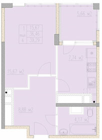 Квартира 39,3 м², 1-комнатная - изображение 1