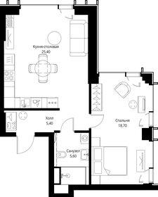 Квартира 55,1 м², 1-комнатная - изображение 2