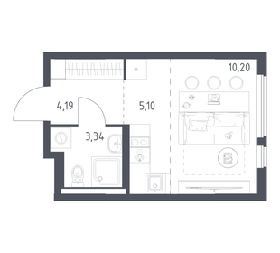 Квартира 22,8 м², студия - изображение 1