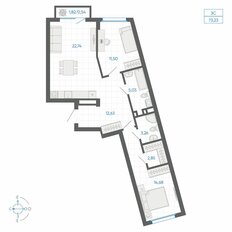 Квартира 73,2 м², 2-комнатная - изображение 2