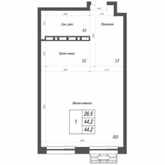 Квартира 44,2 м², 1-комнатная - изображение 5
