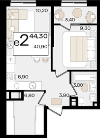 Квартира 44,3 м², 2-комнатная - изображение 1