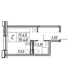 Квартира 19,4 м², студия - изображение 1