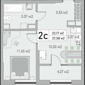 Квартира 37,6 м², 2-комнатная - изображение 1