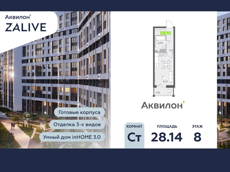 27,5 м², квартира-студия 7 638 686 ₽ - изображение 45