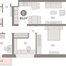 Квартира 80,2 м², 2-комнатная - изображение 3
