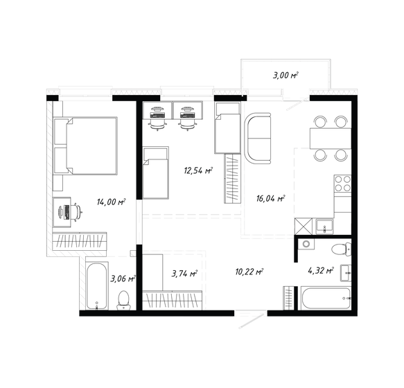 65 м², 3-комнатная квартира 9 880 000 ₽ - изображение 55