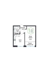 Квартира 37,7 м², 1-комнатная - изображение 1
