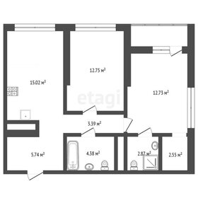 Квартира 57,1 м², 2-комнатная - изображение 1