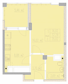 Квартира 35 м², 1-комнатная - изображение 1