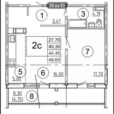 Квартира 40,3 м², 1-комнатная - изображение 2
