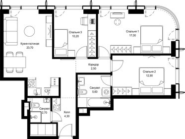 Квартира 78,9 м², 3-комнатная - изображение 2