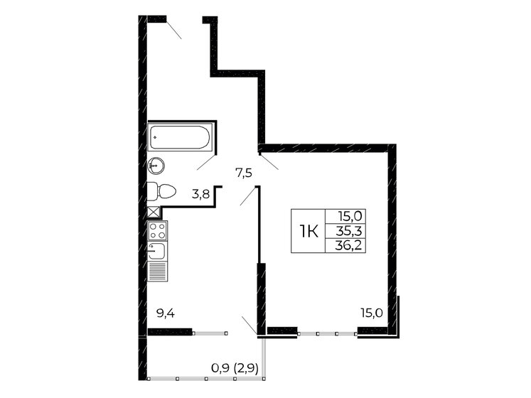 33 м², 1-комнатная квартира 4 980 000 ₽ - изображение 115