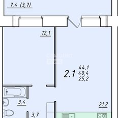 Квартира 44,1 м², 1-комнатная - изображение 1
