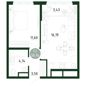 Квартира 38,9 м², 1-комнатная - изображение 1
