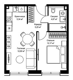 Квартира 40 м², 1-комнатная - изображение 2