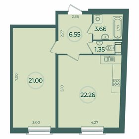 Квартира 54,8 м², 1-комнатная - изображение 1