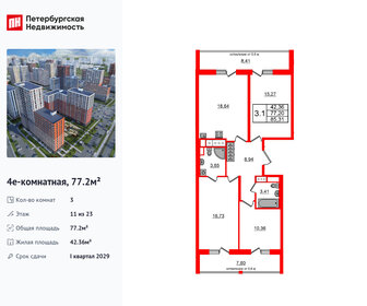 Квартира 77,2 м², 3-комнатная - изображение 1