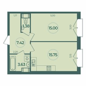 Квартира 43,2 м², 1-комнатная - изображение 1