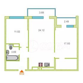 Квартира 68,5 м², 2-комнатная - изображение 1