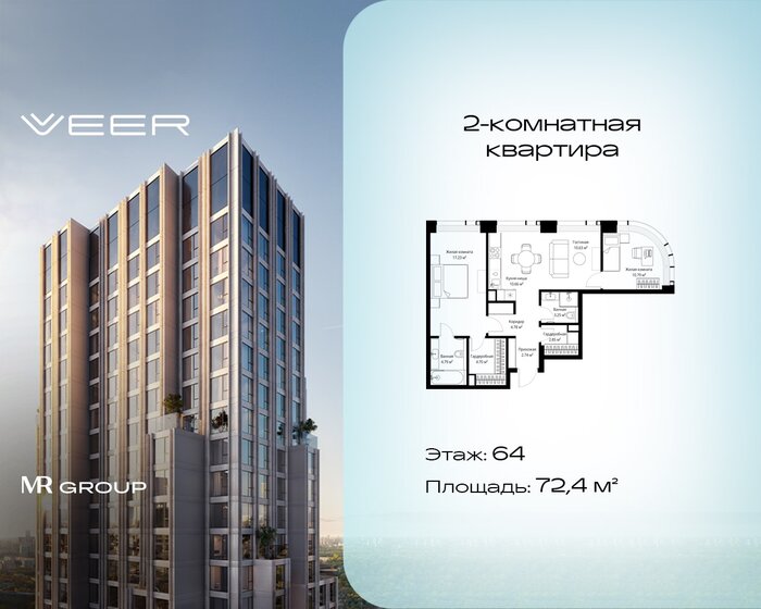 80,1 м², 2-комнатная квартира 36 053 008 ₽ - изображение 35