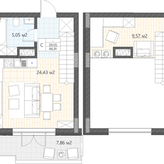 Квартира 54,4 м², студия - изображение 3