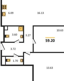 Квартира 59 м², 2-комнатная - изображение 1