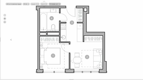 Квартира 32,9 м², 2-комнатная - изображение 1