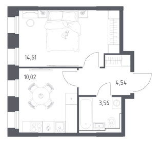 Квартира 32,7 м², 1-комнатная - изображение 1