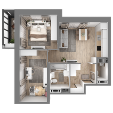 Квартира 54,1 м², 2-комнатная - изображение 2