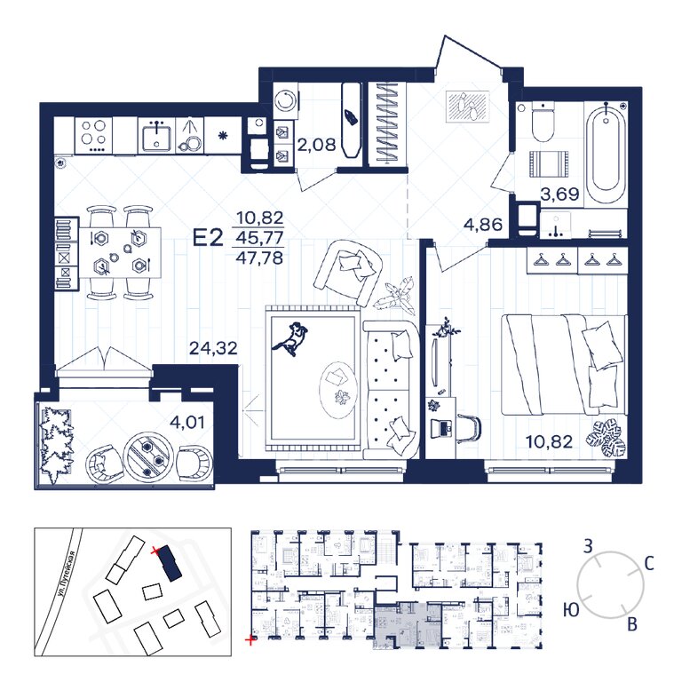 Варианты планировок квартал «ГАРМОНИЯ» - планировка 10