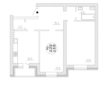 Квартира 78,1 м², 2-комнатная - изображение 1
