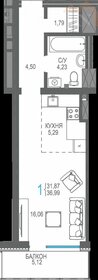 Квартира 37 м², студия - изображение 1