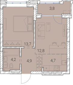 Квартира 44,1 м², 2-комнатная - изображение 1