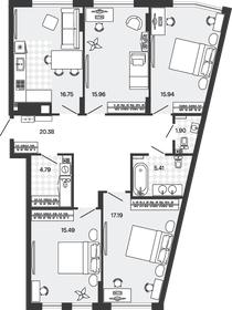 Квартира 113,8 м², 4-комнатная - изображение 1