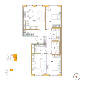 Квартира 85,4 м², 3-комнатная - изображение 1