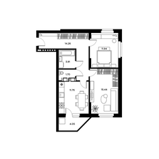 Квартира 62,9 м², 2-комнатная - изображение 2