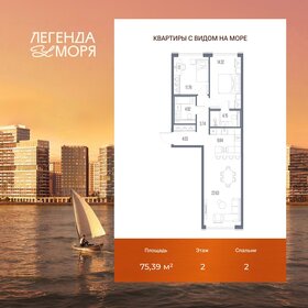 Квартира 75,4 м², 2-комнатная - изображение 1