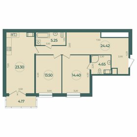 Квартира 86,8 м², 2-комнатная - изображение 1
