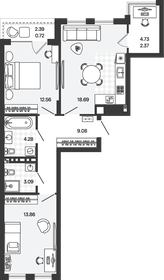 Квартира 64,7 м², 2-комнатная - изображение 1