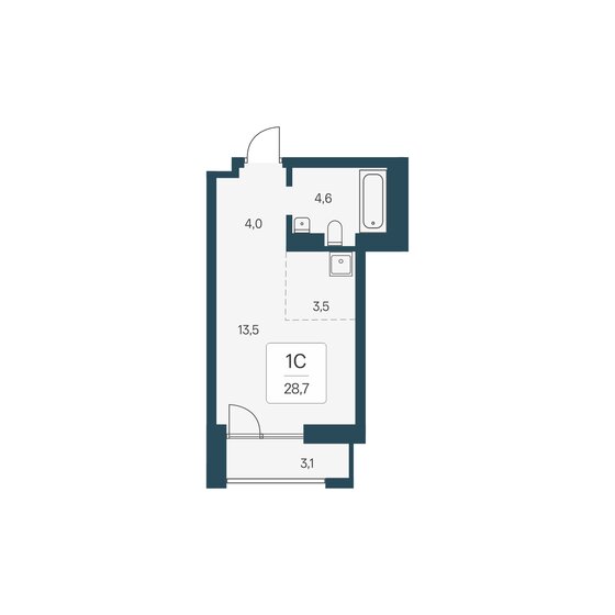30,4 м², квартира-студия 4 300 000 ₽ - изображение 88
