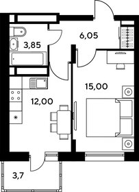 Квартира 40,6 м², 1-комнатная - изображение 1