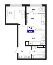 Квартира 48,1 м², 1-комнатная - изображение 1