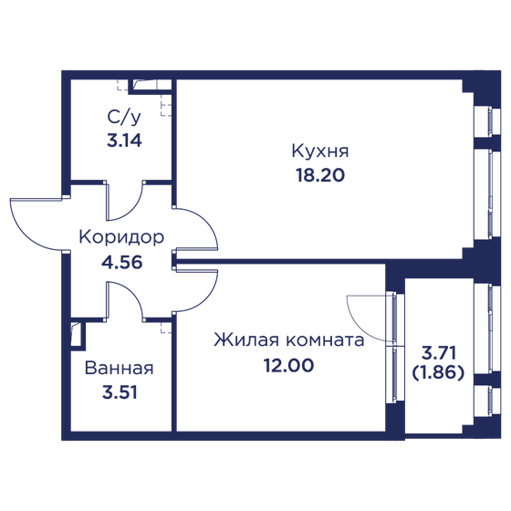 41,6 м², 1-комнатная квартира 13 815 712 ₽ - изображение 33