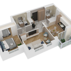 Квартира 54,8 м², 2-комнатная - изображение 2