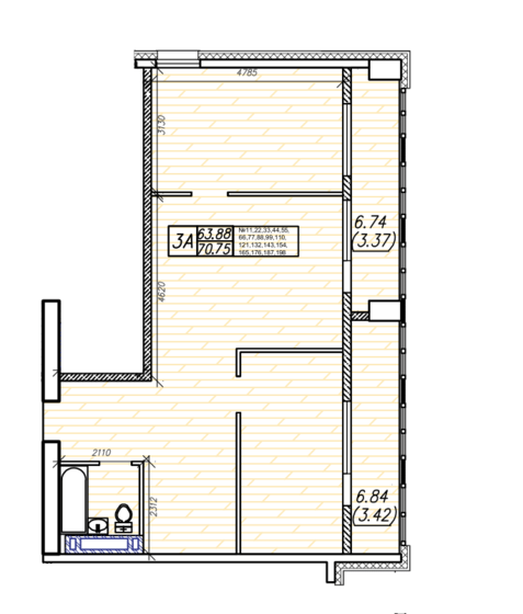 69,8 м², 2-комнатная квартира 15 390 000 ₽ - изображение 58